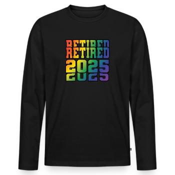 Retired 2025 Retirement - Männer Premium Bio Langarmshirt - Schwarz - Vorne - Nico (187cm)