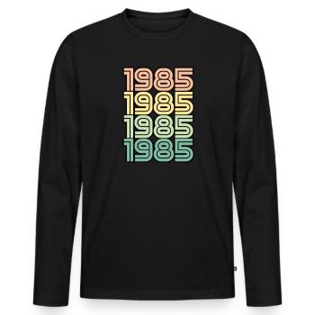 1985 Retro Jahrgang Geburt - Männer Premium Bio Langarmshirt - Schwarz - Vorne - Nico (187cm)