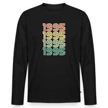 1995 Retro Jahrgang Geburt - Männer Premium Bio Langarmshirt - Schwarz - Vorne - Nico (187cm)
