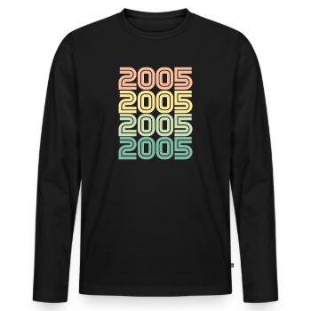 2005 Retro Jahrgang Geburt - Männer Premium Bio Langarmshirt - Schwarz - Vorne - Nico (187cm)