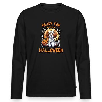 Bereit fur Halloween Lustiger Beagle - Männer Premium Bio Langarmshirt - Schwarz - Vorne - Nico (187cm)