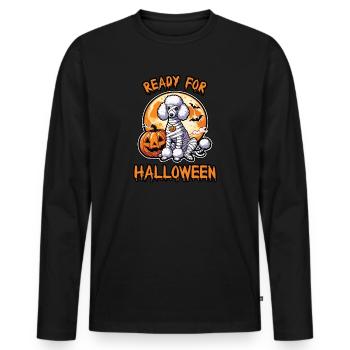 Ready for Halloween with Poodle - Men's Premium Organic Long Sleeve Shirt - black - Front - Nico (187cm)