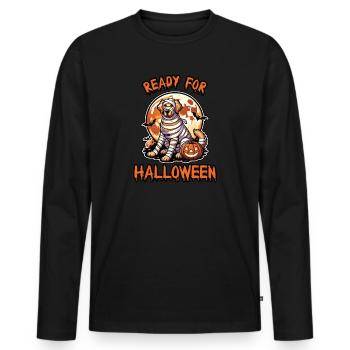 Ready for Halloween Golden Retriever - Men's Premium Organic Long Sleeve Shirt - black - Front - Nico (187cm)