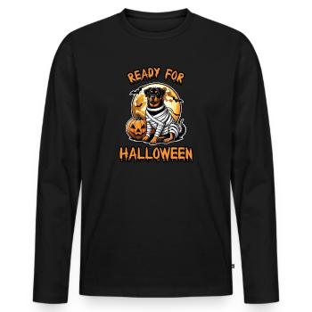 Ready for Halloween Rottweiler Mummy - Men's Premium Organic Long Sleeve Shirt - black - Front - Nico (187cm)