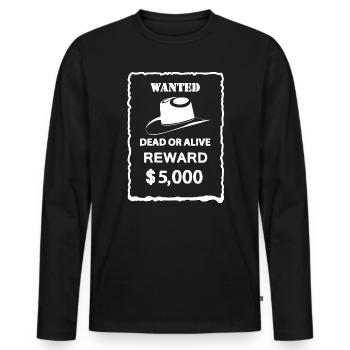 RECHERCHÉ - T-shirt manches longues Premium bio Homme - noir - Devant - Nico (187cm)