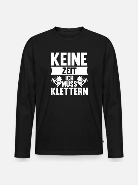 Berge Klettern Kletter Geschenk - Männer Premium Bio Langarmshirt - Schwarz