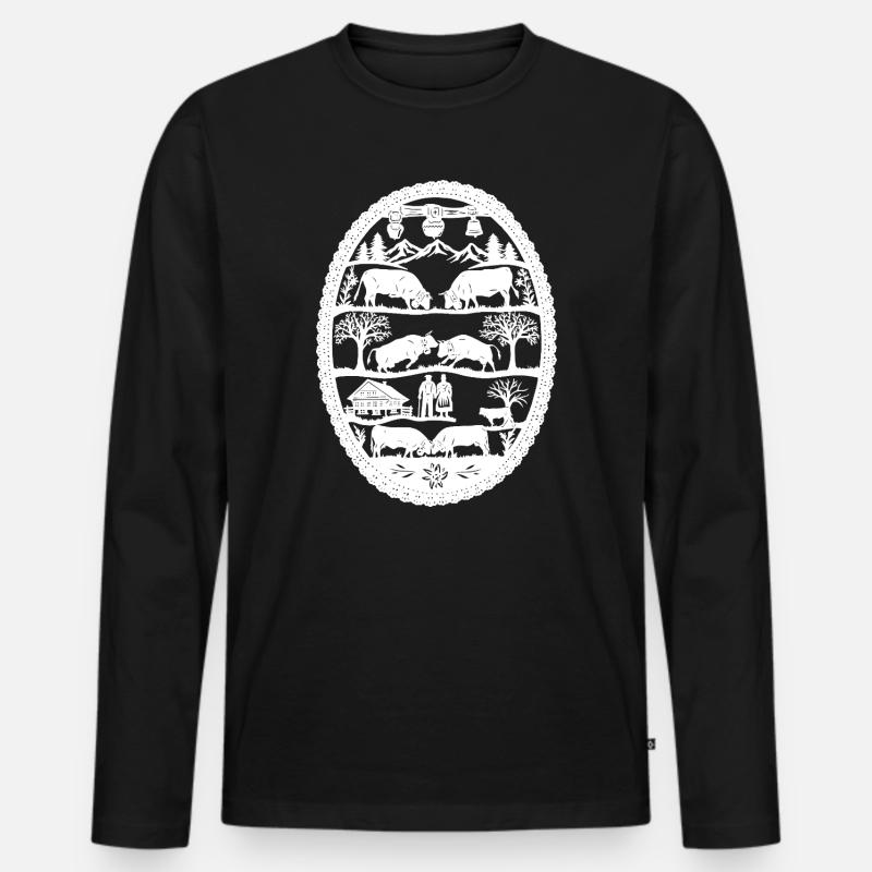 Eringer_1_white - Männer Premium Bio Langarmshirt - Schwarz