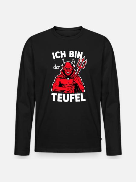 Devil Costume Halloween Creepy Carnival - Men's Premium Organic Long Sleeve Shirt - black