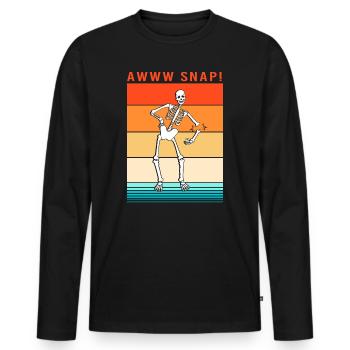 Arm Fracture Halloween Skeleton Bone Bone Fracture - Men's Premium Organic Long Sleeve Shirt - black - Front - Nico (187cm)