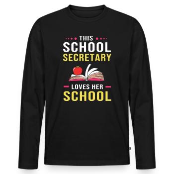 Secretary School School Secretary - Men's Premium Organic Long Sleeve Shirt - black - Front - Nico (187cm)