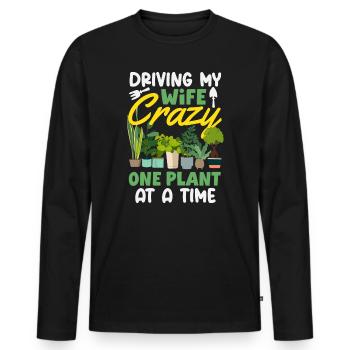 Garden & Plant Lovers Gifts - Men's Premium Organic Long Sleeve Shirt - black - Front - Nico (187cm)