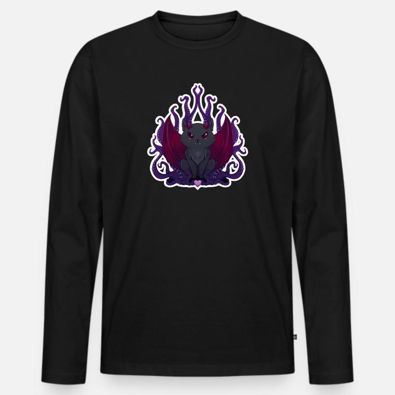 DemonCat - Männer Premium Bio Langarmshirt - Schwarz