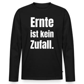 La récolte n’est pas un hasard - T-shirt manches longues Premium bio Homme - noir - Devant - Nico (187cm)