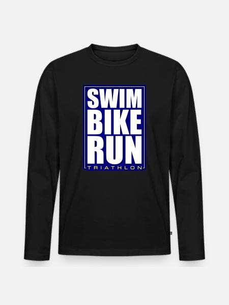 Triathlon Natation Course Cyclisme - T-shirt manches longues Premium bio Homme - noir
