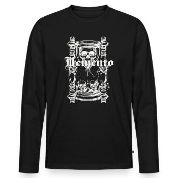Memento Mori – Vergiss nicht zu leben - Männer Premium Bio Langarmshirt - Schwarz - Vorne - Nico (187cm)