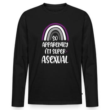 LGBT Pride Month - So Apparently I'm Super Asexual - Men's Premium Organic Long Sleeve Shirt - black - Front - Nico (187cm)