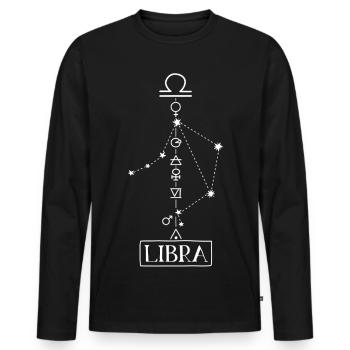Balance - Zodiaque Balance - blanc - T-shirt manches longues Premium bio Homme - noir - Devant - Nico (187cm)