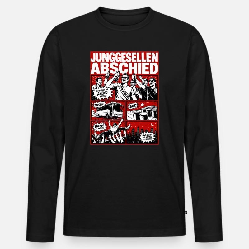 Junggesellenabschied Party Legenden - Männer Premium Bio Langarmshirt - Schwarz