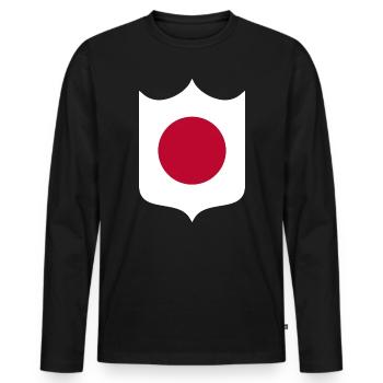 Japan - Men's Premium Organic Long Sleeve Shirt - black - Front - Nico (187cm)