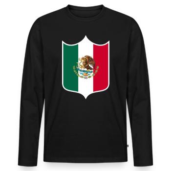 Mexiko - Männer Premium Bio Langarmshirt - Schwarz - Vorne - Nico (187cm)