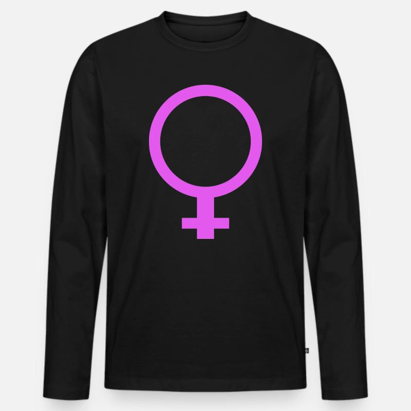 Weibliches Geschlecht - Männer Premium Bio Langarmshirt - Schwarz