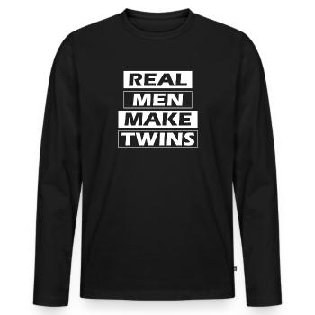 Vater Zwillinge Real men make Twins - Männer Premium Bio Langarmshirt - Schwarz - Vorne - Nico (187cm)