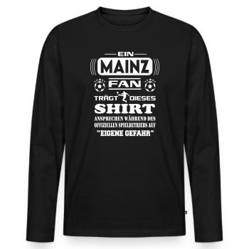 Fußball Fan Fussballverein Mainz - Männer Premium Bio Langarmshirt - Schwarz - Vorne - Nico (187cm)