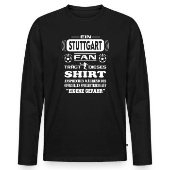 Fußball Fan Fussballverein Stuttgart - Männer Premium Bio Langarmshirt - Schwarz - Vorne - Nico (187cm)