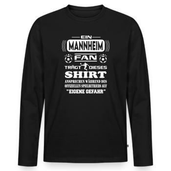 Fußball Fan Fussballverein Mannheim - Männer Premium Bio Langarmshirt - Schwarz - Vorne - Nico (187cm)