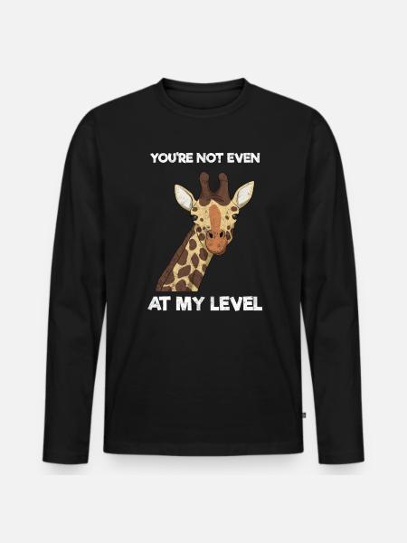 Lustige Giraffe Zoologe - Männer Premium Bio Langarmshirt - Schwarz