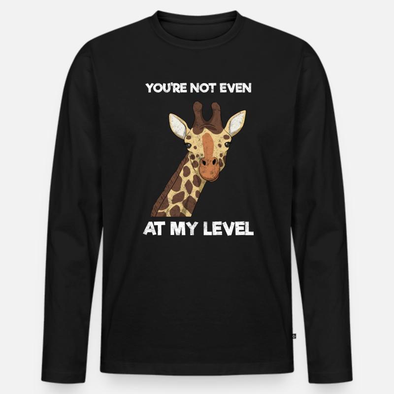 Lustige Giraffe Zoologe - Männer Premium Bio Langarmshirt - Schwarz