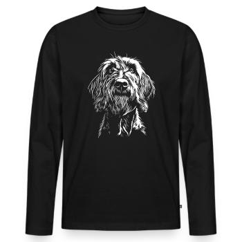Spinone Italiano Portrait Chiens Chien de chasse - T-shirt manches longues Premium bio Homme - noir - Devant - Nico (187cm)