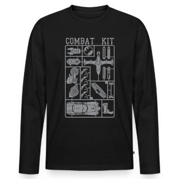 Batman Combat Kit - Männer Premium Bio Langarmshirt - Schwarz - Vorne - Nico (187cm)