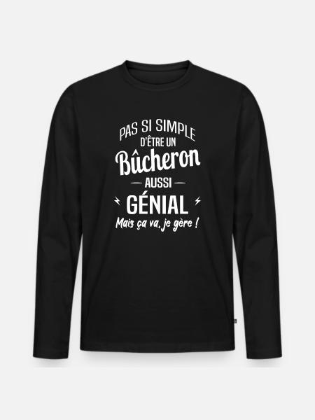 Bûcheron - T-shirt manches longues Premium bio Homme - noir