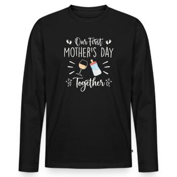 Our First Mothers Day Together - T-shirt manches longues Premium bio Homme - noir - Devant - Nico (187cm)