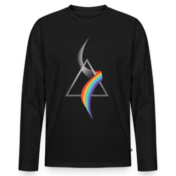 Optik Lichtbrechung - Männer Premium Bio Langarmshirt - Schwarz - Vorne - Nico (187cm)
