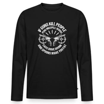 Tireur à la cible Tir à la cible Tireur à la cible - T-shirt manches longues Premium bio Homme - noir - Devant - Nico (187cm)