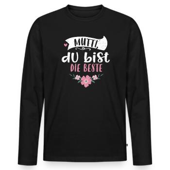 Mummy, you're the best - Men's Premium Organic Long Sleeve Shirt - black - Front - Nico (187cm)