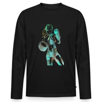 boxer - Men's Premium Organic Long Sleeve Shirt - black - Front - Nico (187cm)