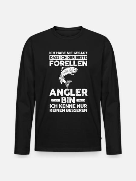 Angeln Forellen Angler - Männer Premium Bio Langarmshirt - Schwarz