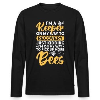 Beekeepers Bees Honey bees Beekeeping - Men's Premium Organic Long Sleeve Shirt - black - Front - Nico (187cm)