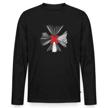 Skyscraper, Hochhaus, Skyline, NYC - Men's Premium Organic Long Sleeve Shirt - black - Front - Nico (187cm)