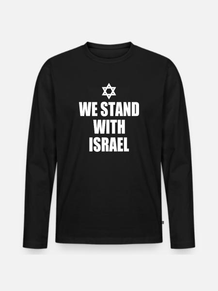 We stand with israel - Men's Premium Organic Long Sleeve Shirt - black
