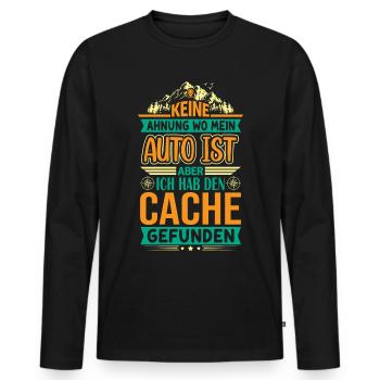 Geocacher Geocaching Hobby Natur - Männer Premium Bio Langarmshirt - Schwarz - Vorne - Nico (187cm)