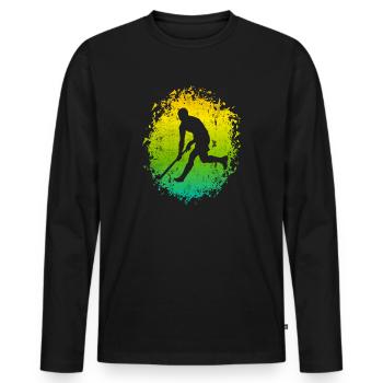 Hockey Field Hockey Players Hockey Players - Men's Premium Organic Long Sleeve Shirt - black - Front - Nico (187cm)