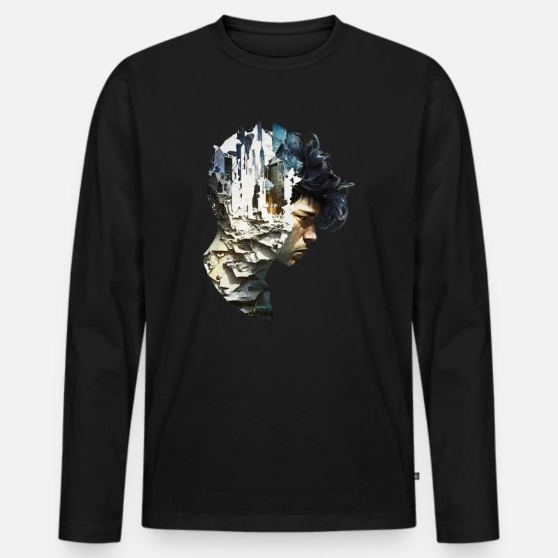 Anime No10 - Männer Premium Bio Langarmshirt - Schwarz