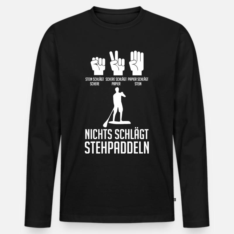 Stand Up Paddeling - Männer Premium Bio Langarmshirt - Schwarz
