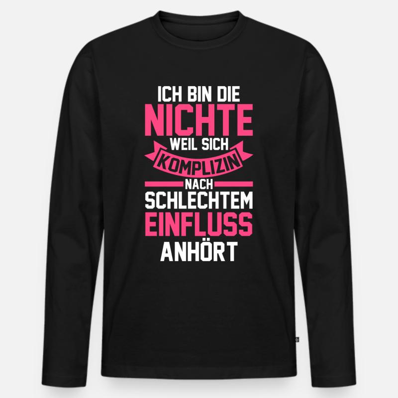 Nichte - Männer Premium Bio Langarmshirt - Schwarz