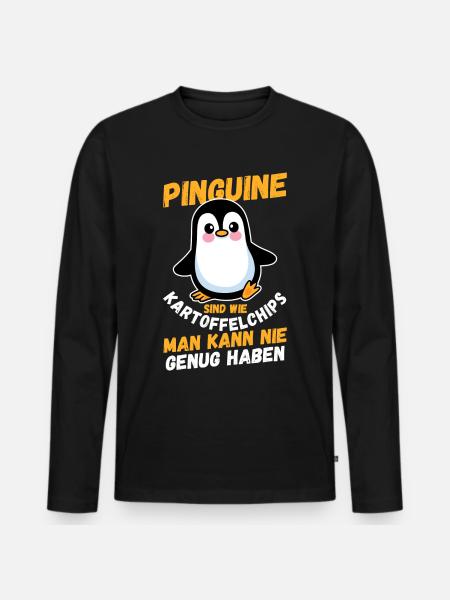 Pinguin - Männer Premium Bio Langarmshirt - Schwarz