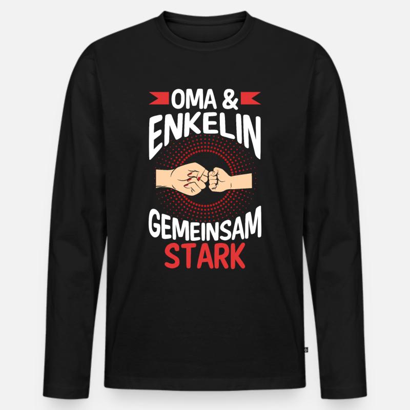 Oma Großmutter und Enkelin - Männer Premium Bio Langarmshirt - Schwarz